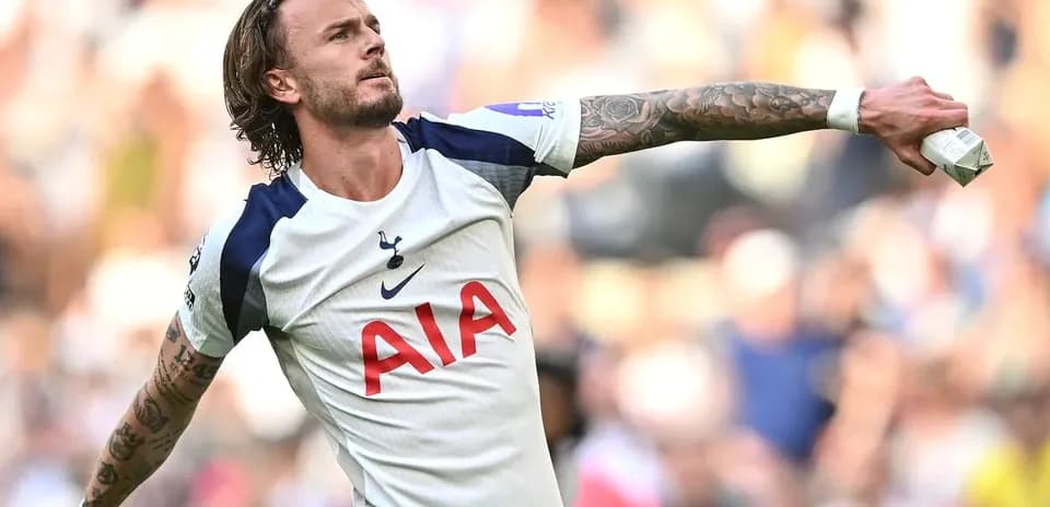 Jugador de Tottenham celebrando una acción en el partido