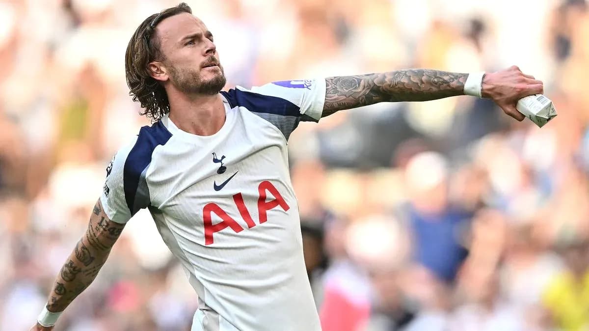 Jugador de Tottenham celebrando una acción en el partido