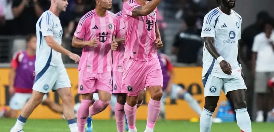 Jugadores de Inter Miami celebrando un gol en el partido