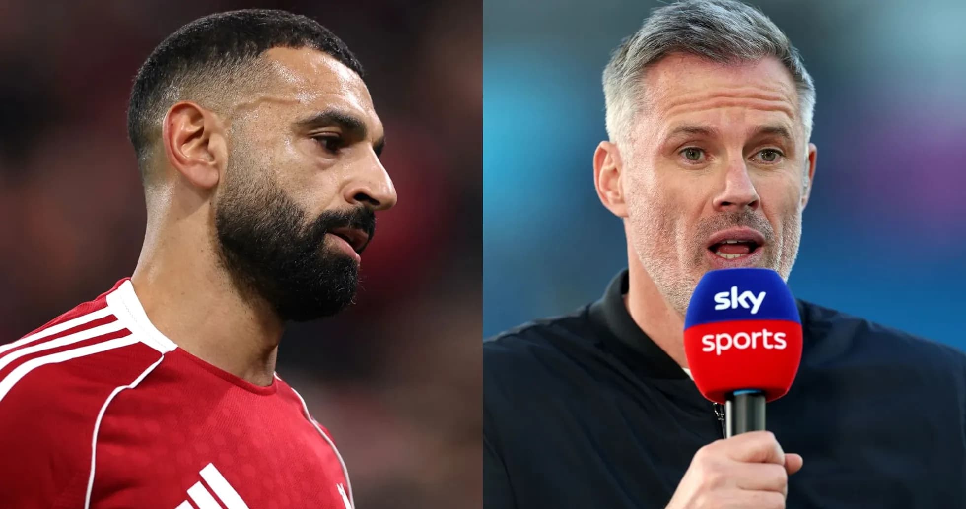 Mohamed Salah y Jamie Carragher en conferencia