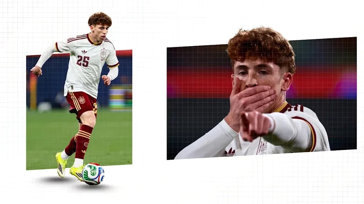 Jugador de España corriendo y señalando durante partido