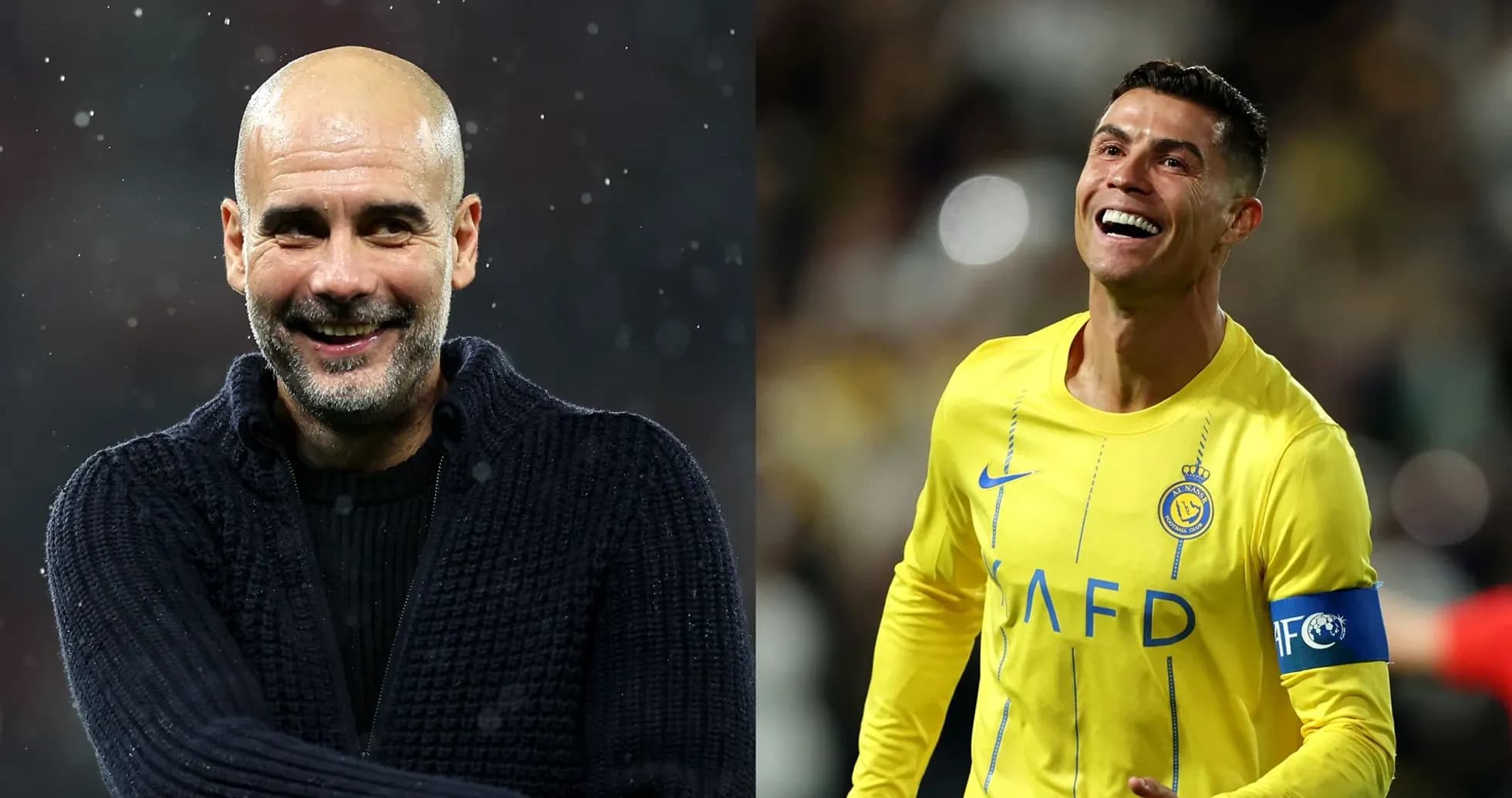 Pep Guardiola y Cristiano Ronaldo en acción