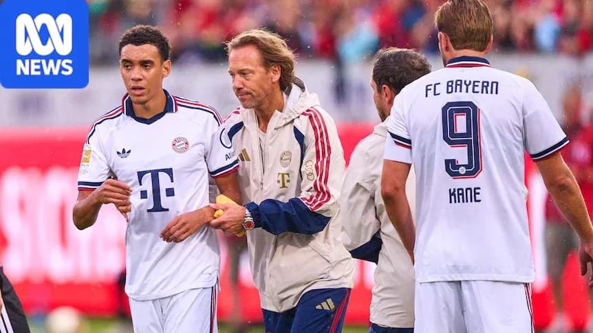 Jugadores de Bayern Munich en la línea de banda