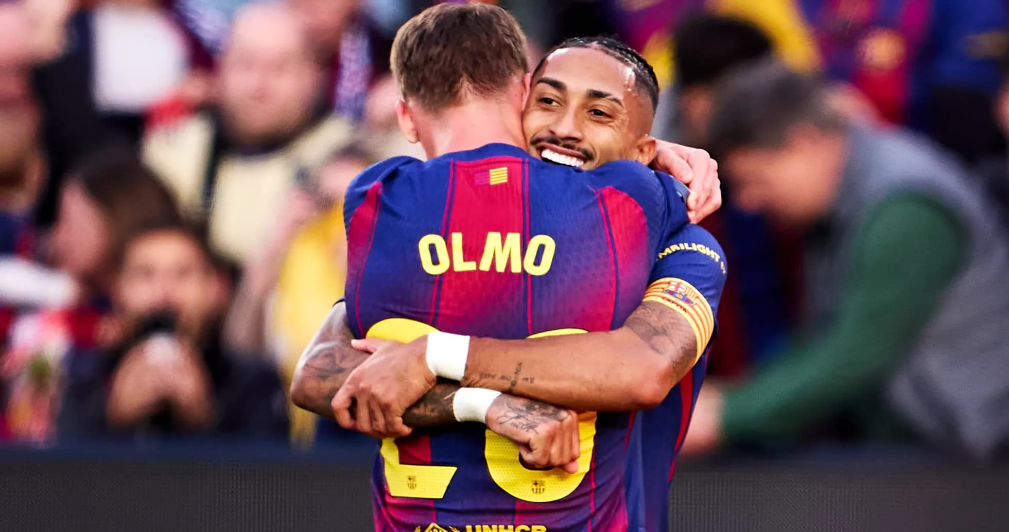 Jugadores de Barcelona celebrando un gol