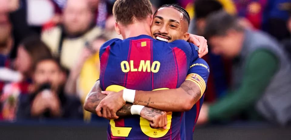 Jugadores de Barcelona celebrando un gol