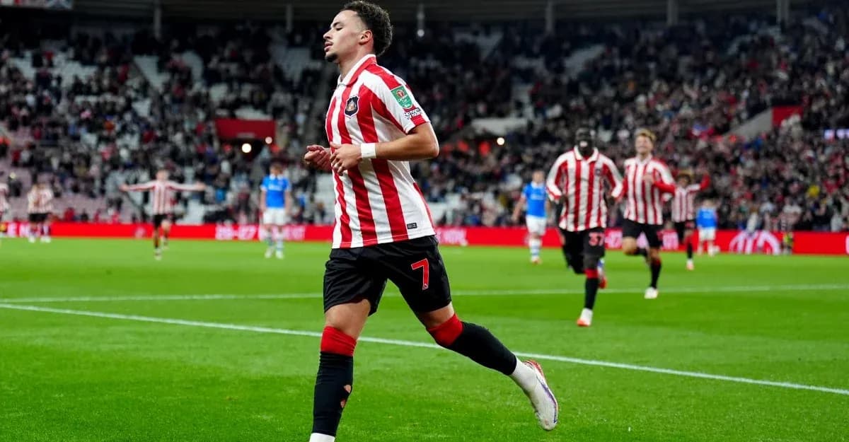 Jugador de Sunderland celebrando un gol en el partido