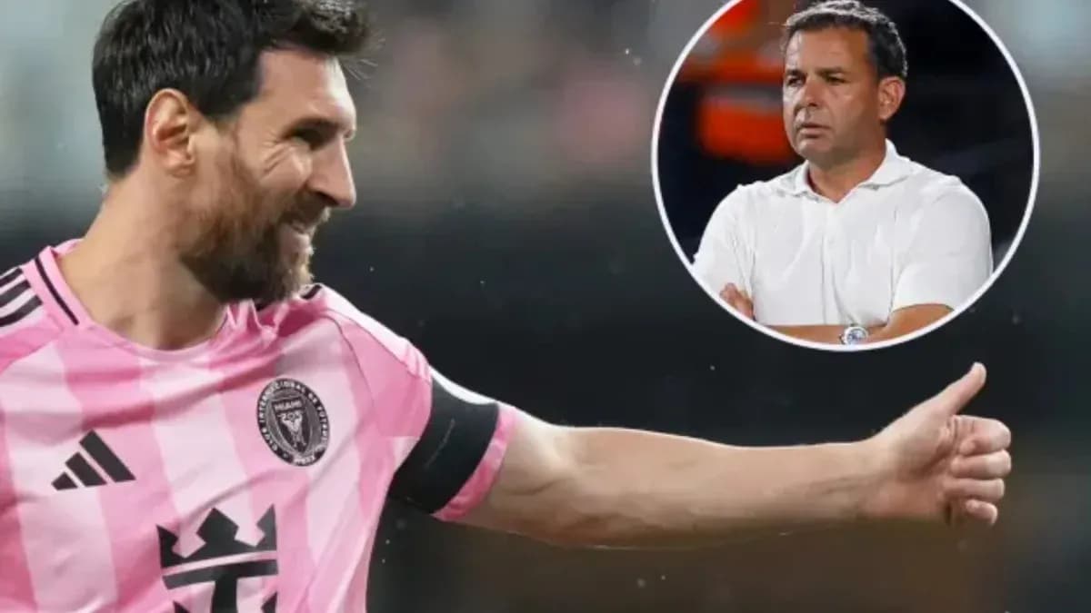 Lionel Messi celebrando con camiseta de Inter Miami