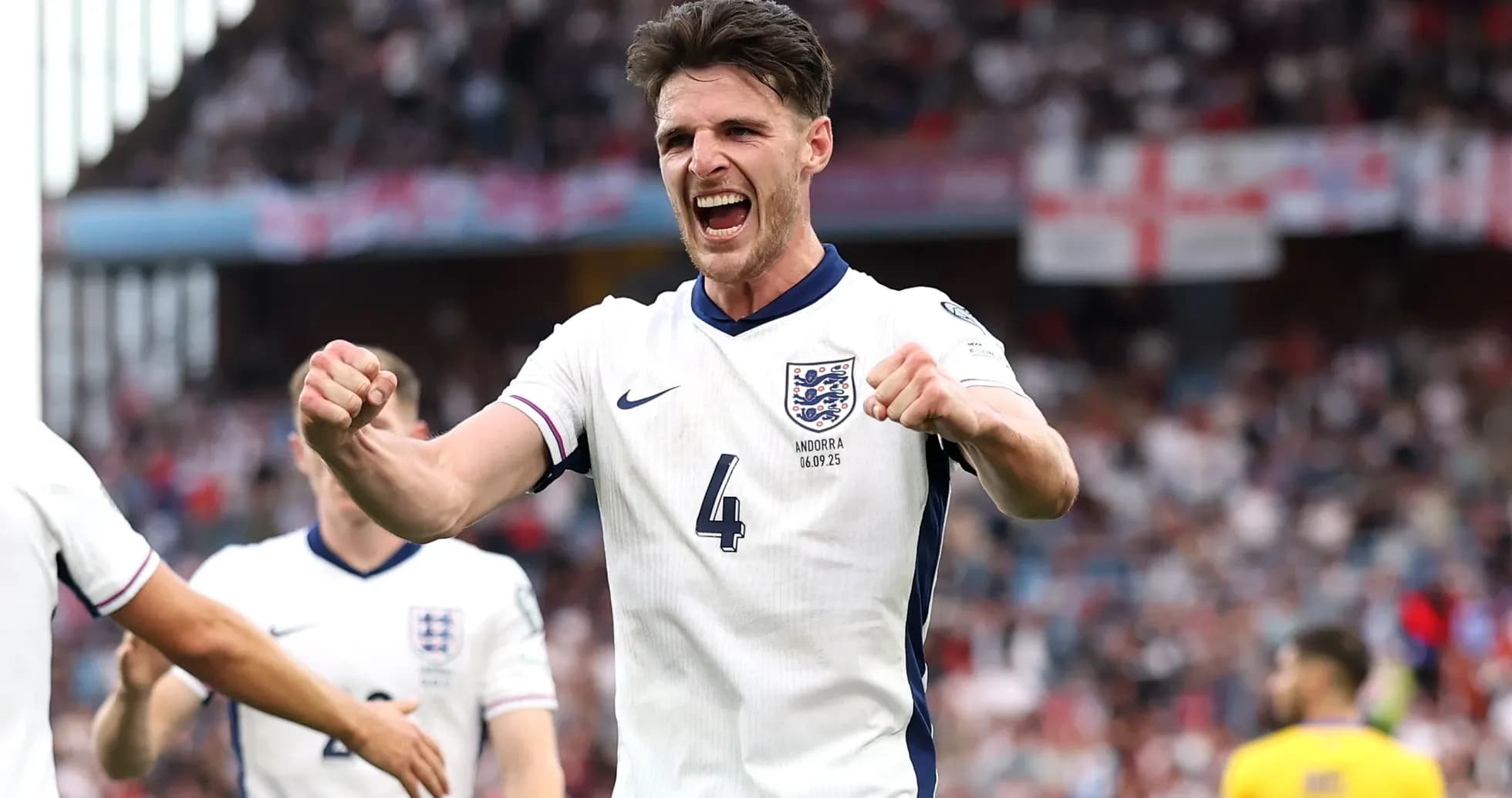 Jugador de Inglaterra celebrando tras una jugada