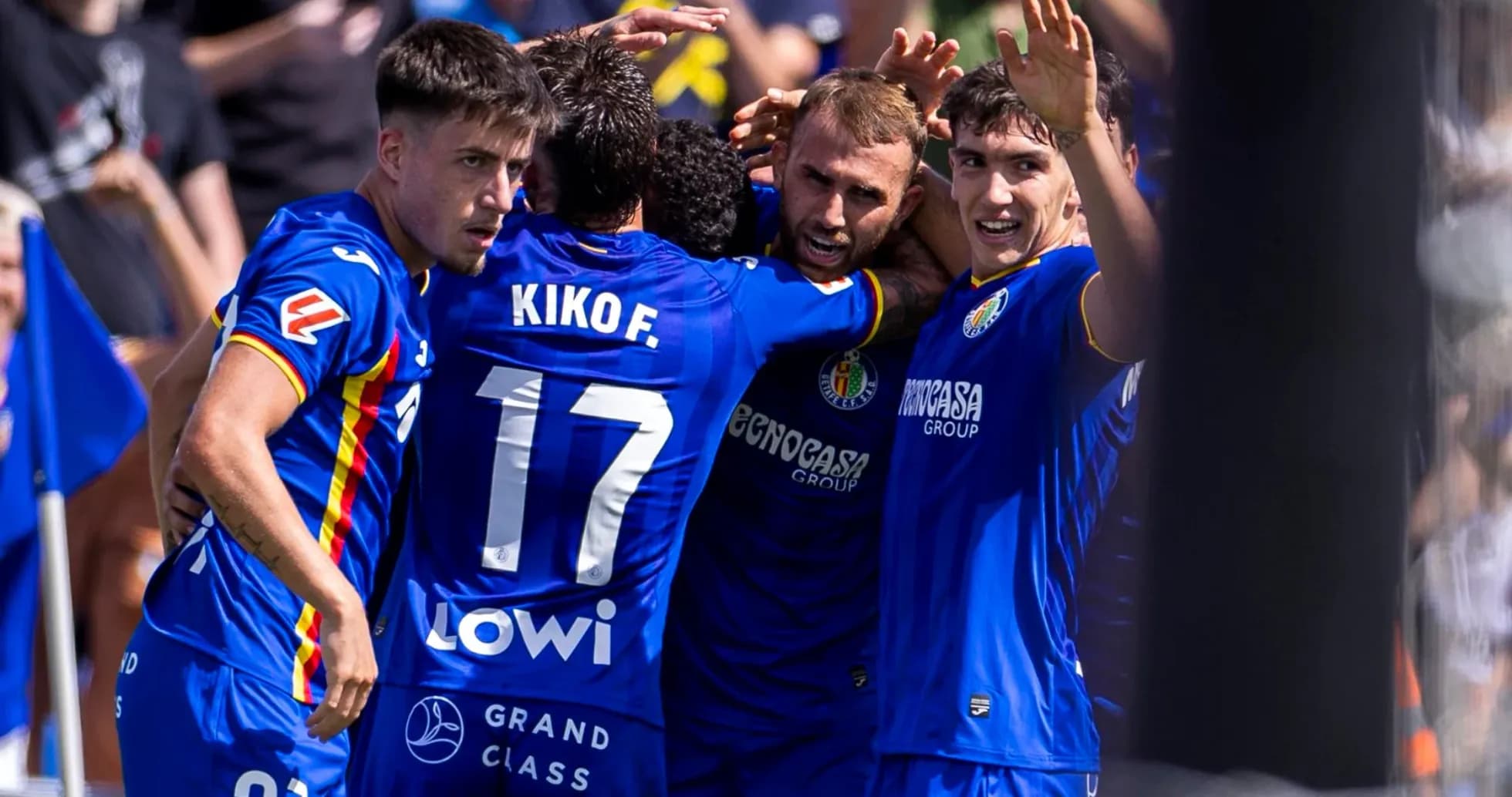 Jugadores de Getafe celebrando un gol