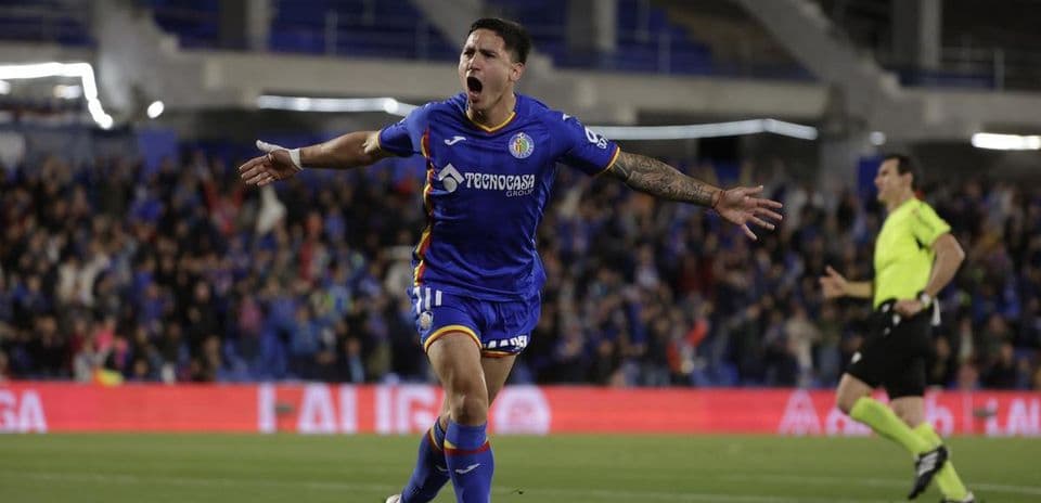 Jugador de Getafe celebra un gol