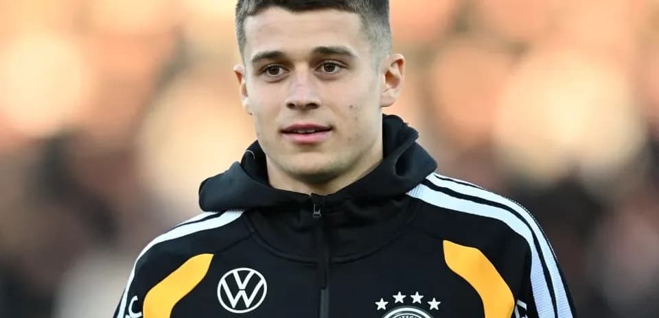 Jugador de Alemania en la zona de calentamiento