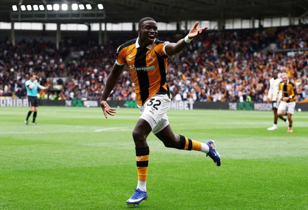 Jugador de Hull City celebrando un gol