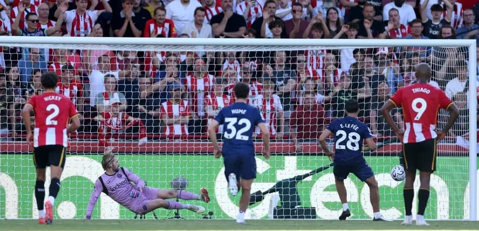 Jugador ejecutando un penalti frente al portero
