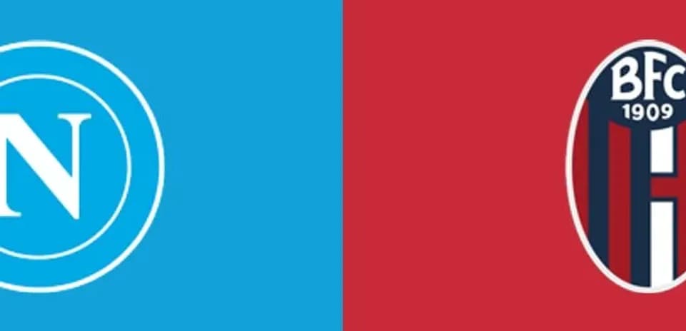 Logos de Napoli y Bologna en fondo de colores