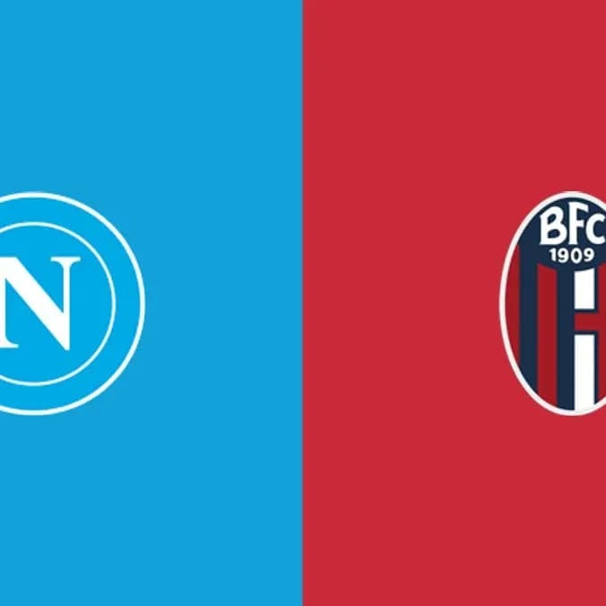 Logos de Napoli y Bologna en fondo de colores