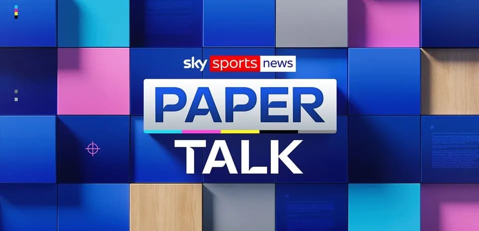 Fondo colorido con el texto 'PAPER TALK' de Sky Sports