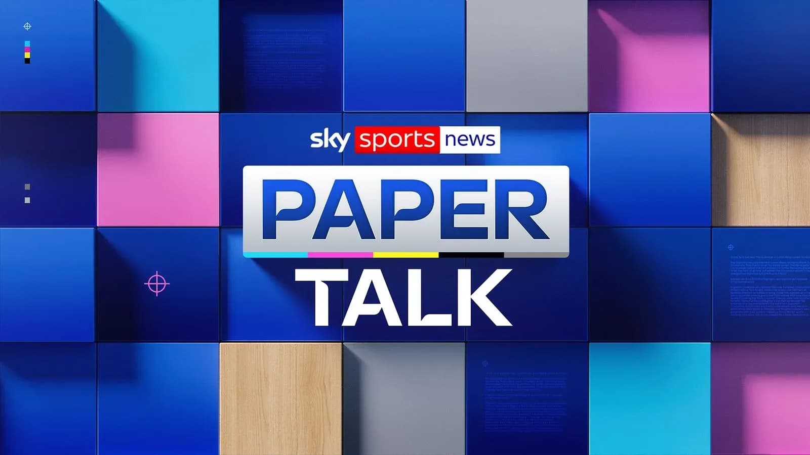 Fondo colorido con el texto 'PAPER TALK' de Sky Sports