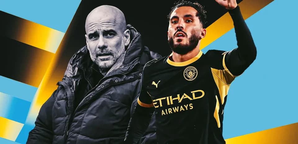 Entrenador y jugador de Manchester City en acción
