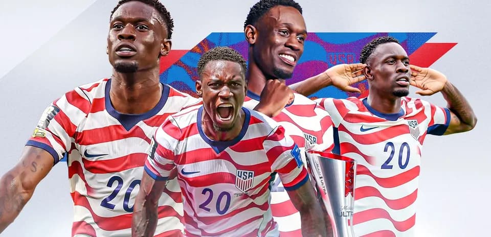 Jugador de la selección de Estados Unidos en varias poses