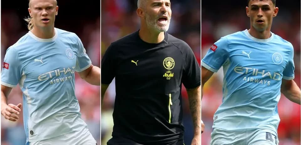 Jugadores de Manchester City durante un partido