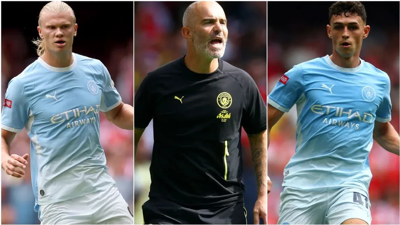 Jugadores de Manchester City durante un partido
