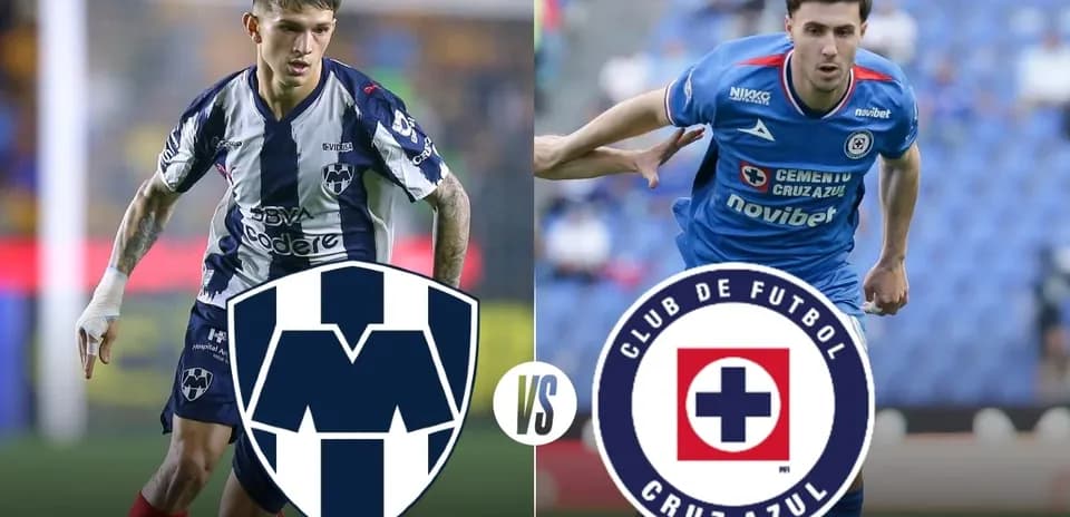 Jugadores de Monterrey y Cruz Azul en el partido