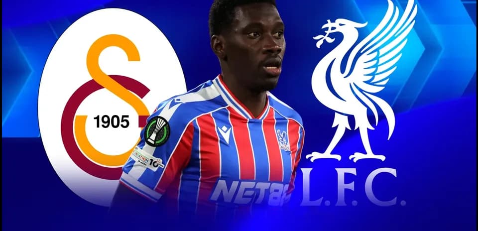 Jugador con camiseta de Crystal Palace entre logos de equipos