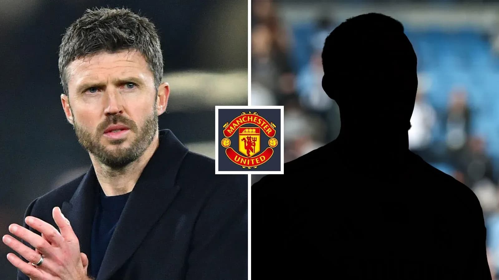 Michael Carrick y un jugador en silueta con logotipo