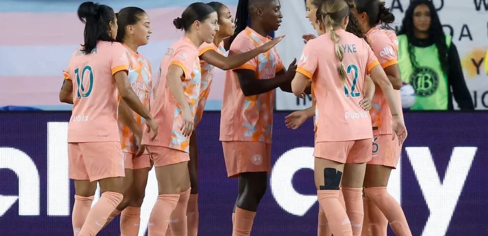 Jugadoras del Orlando Pride celebrando un gol