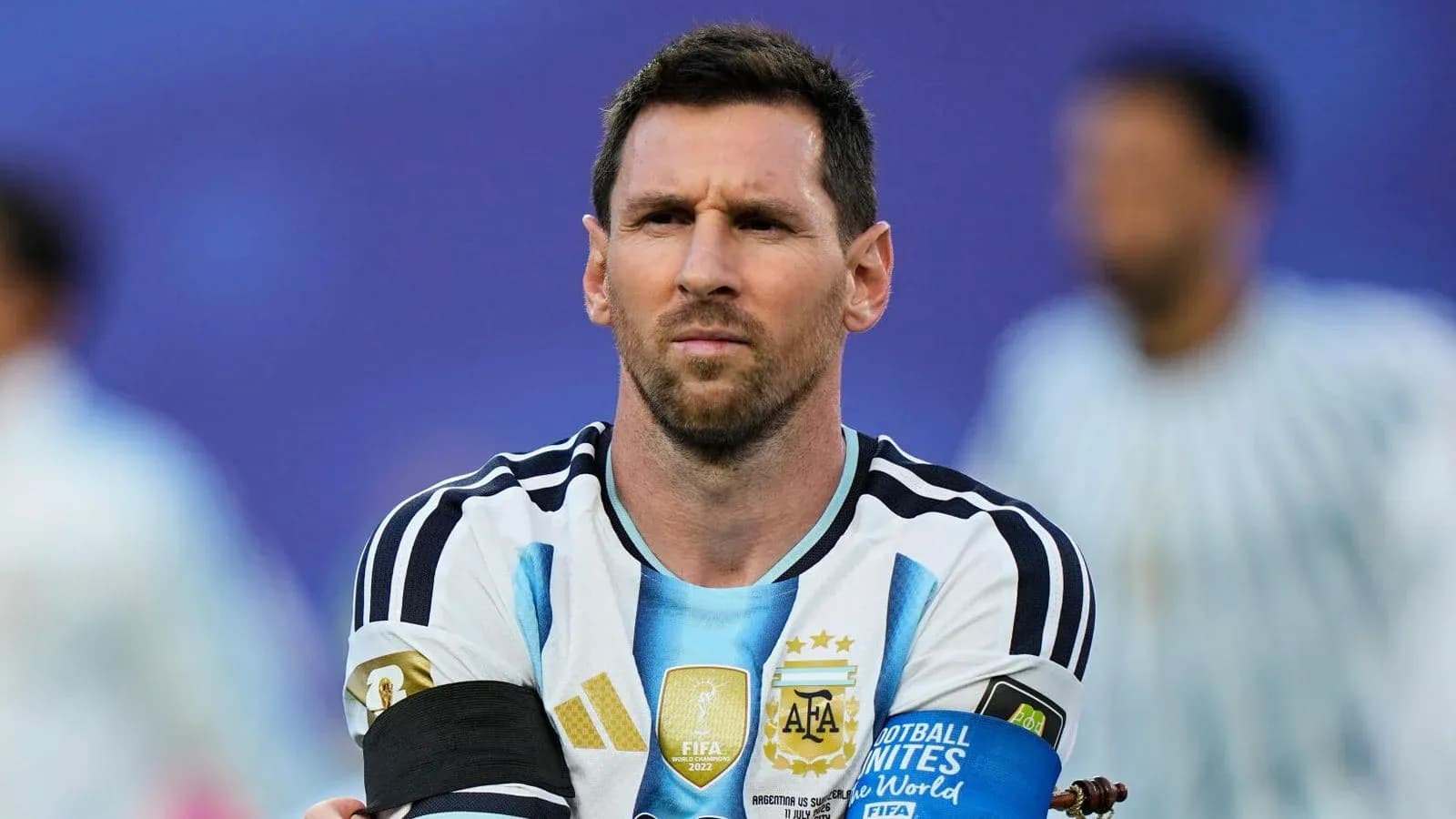 Jugador argentino en uniforme de la selección nacional