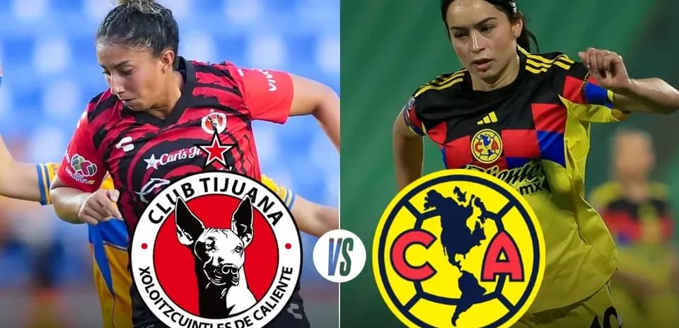 Jugadoras de Club Tijuana y Club América en acción