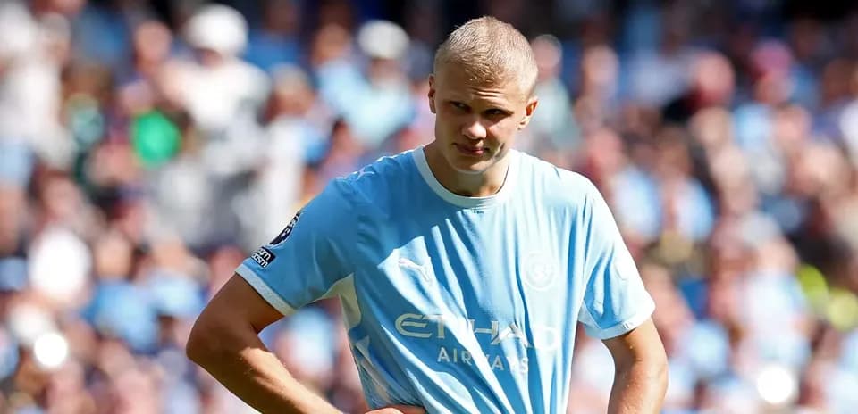 Jugador de Manchester City en el campo durante partido
