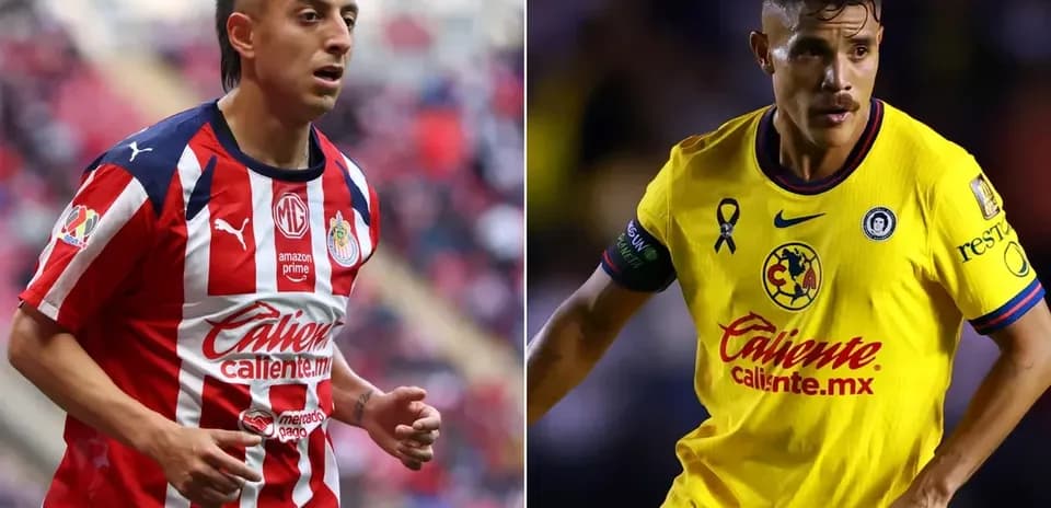 Jugadores de Chivas y América durante el partido