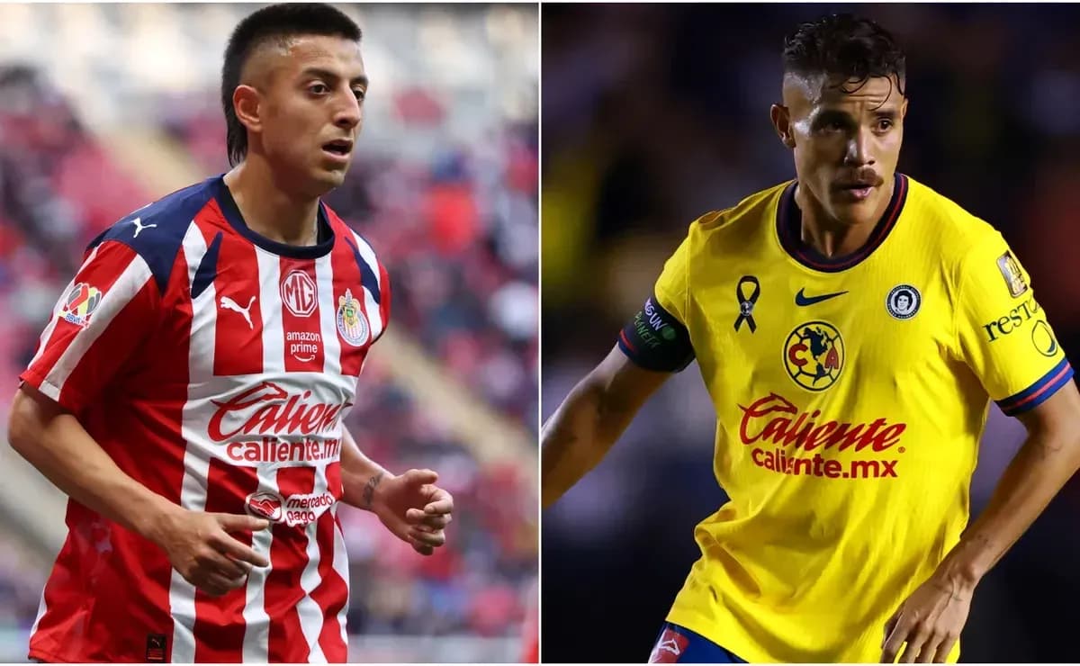 Jugadores de Chivas y América durante el partido