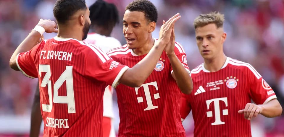Jugadores del Bayern celebrando un gol en partido