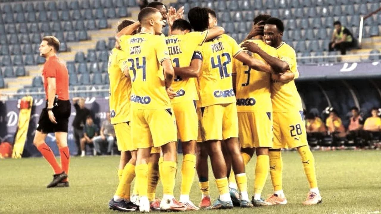 Celebración del equipo Maccabi Tel Aviv en el partido