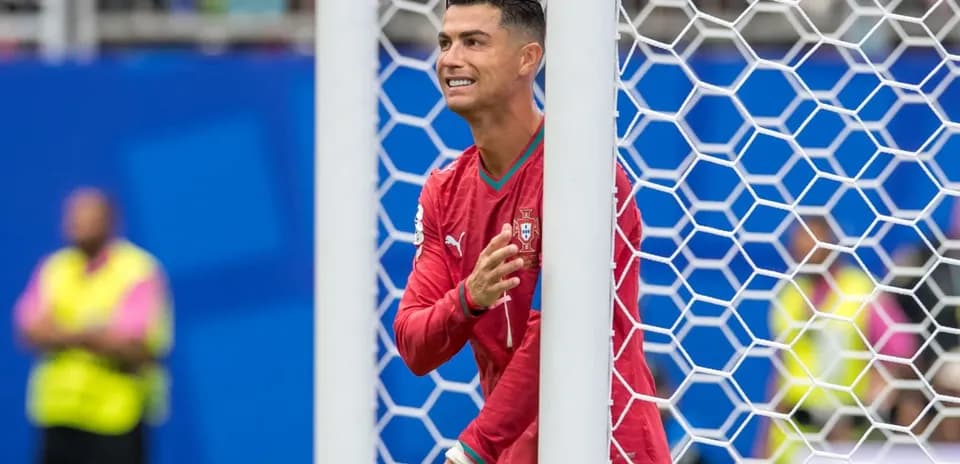 Cristiano Ronaldo gesturing during a match