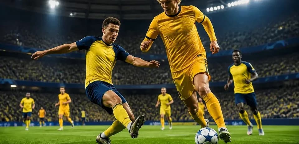 Dos jugadores compitiendo por el balón en el partido