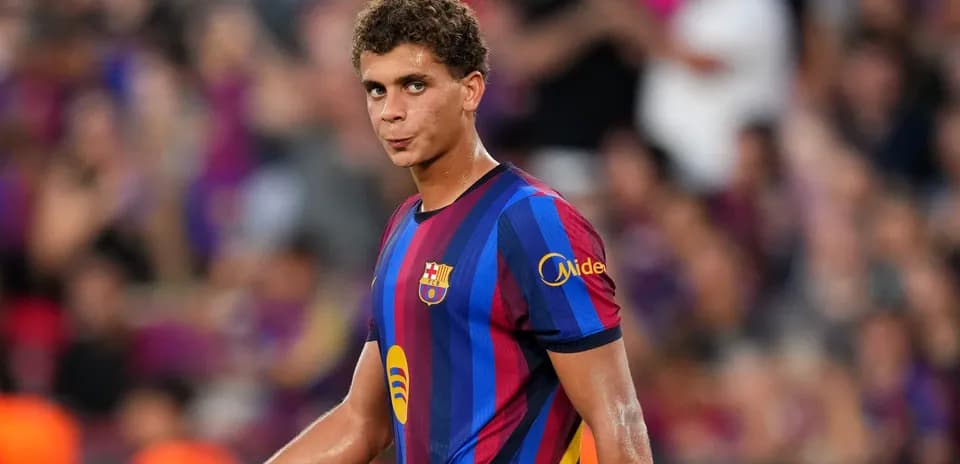 Jugador de FC Barcelona en el campo durante el partido