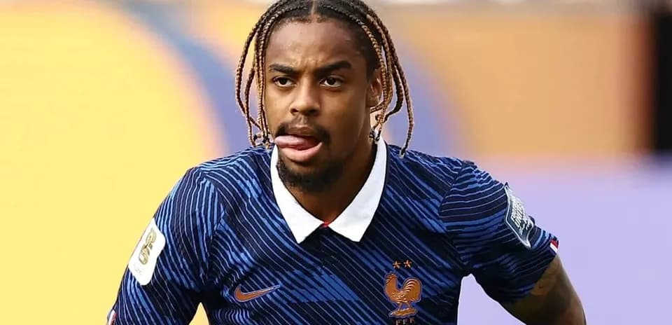 Jugador de Francia en acción durante el partido