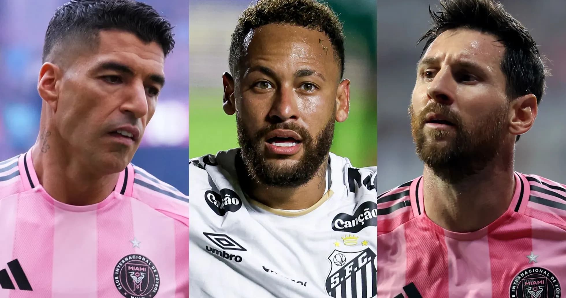 Luis Suárez, Neymar y Lionel Messi en retratos