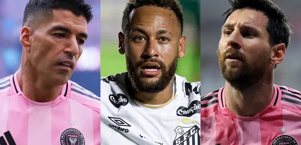 Luis Suárez, Neymar y Lionel Messi en retratos