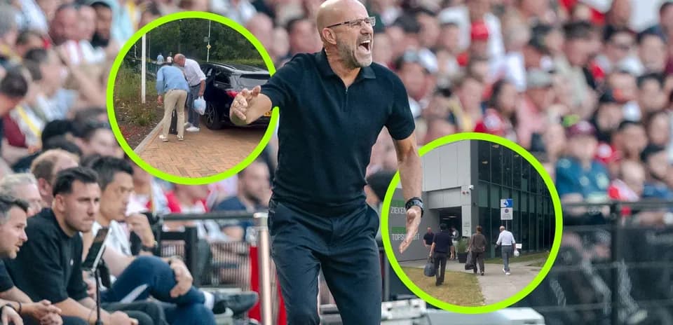 Entrenador dirigiéndose a la multitud durante el partido