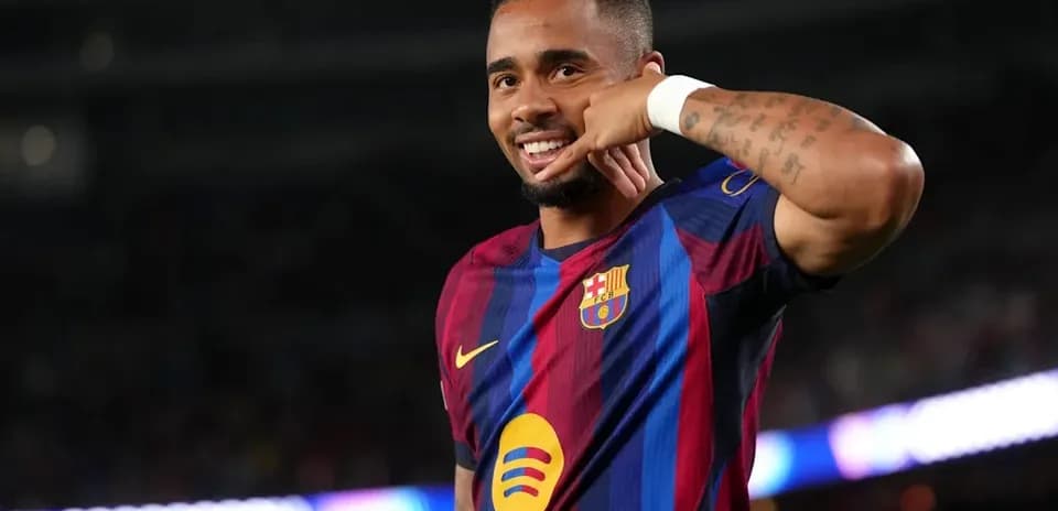 Jugador de Barça celebrando un gol con gesto