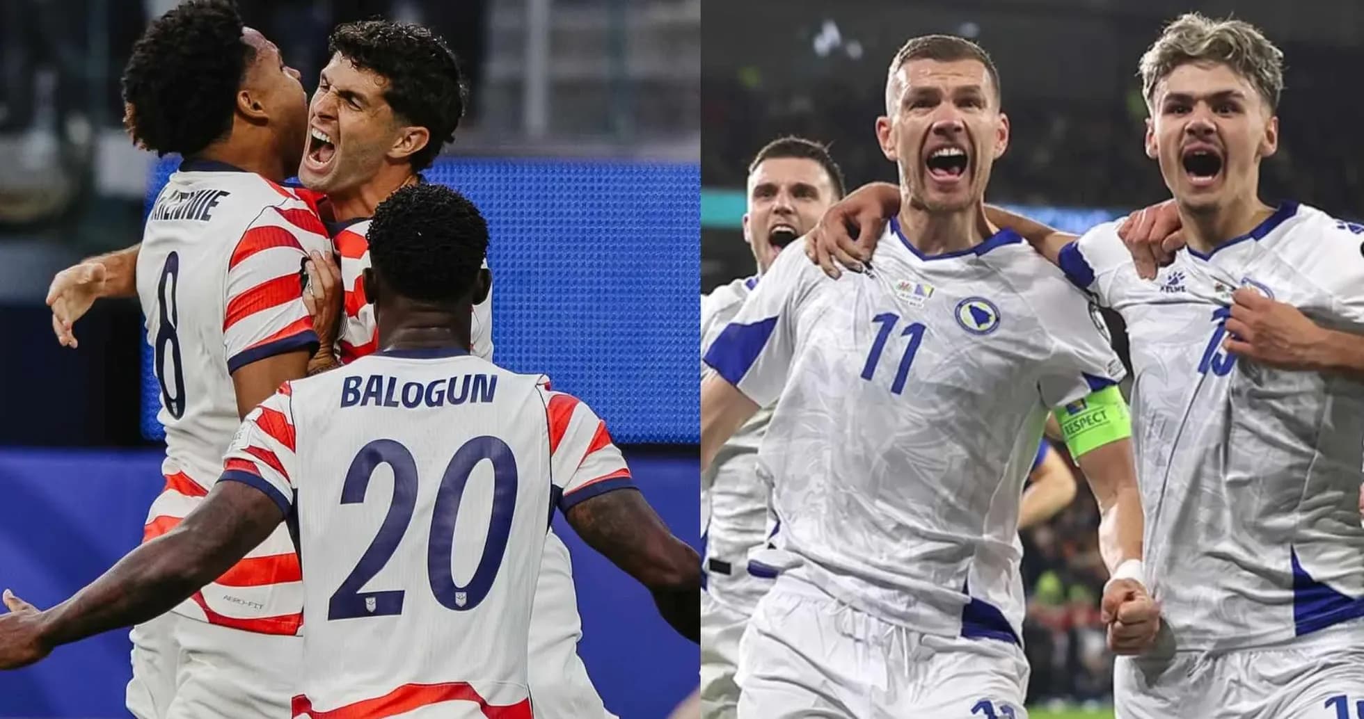 Jugadores celebrando durante el partido USA vs Bosnia