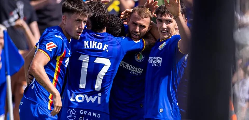 Jugadores de Getafe celebrando un gol