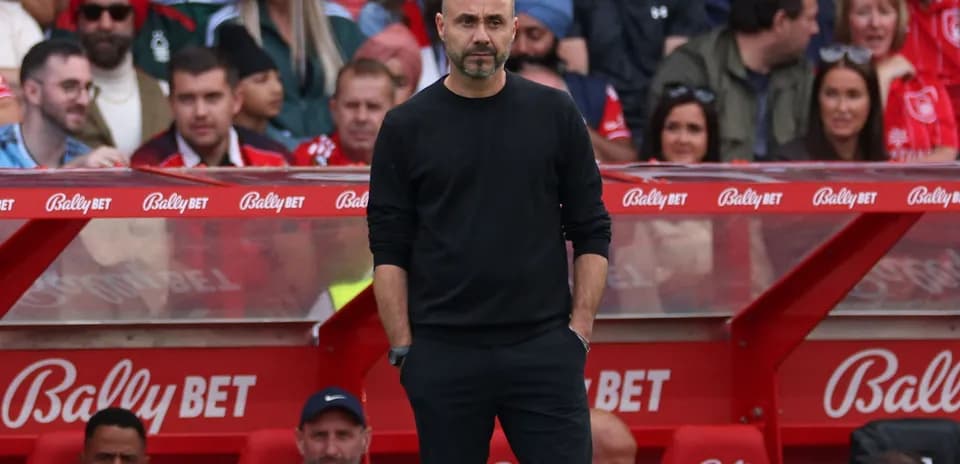 Entrenador observando el partido desde la línea lateral