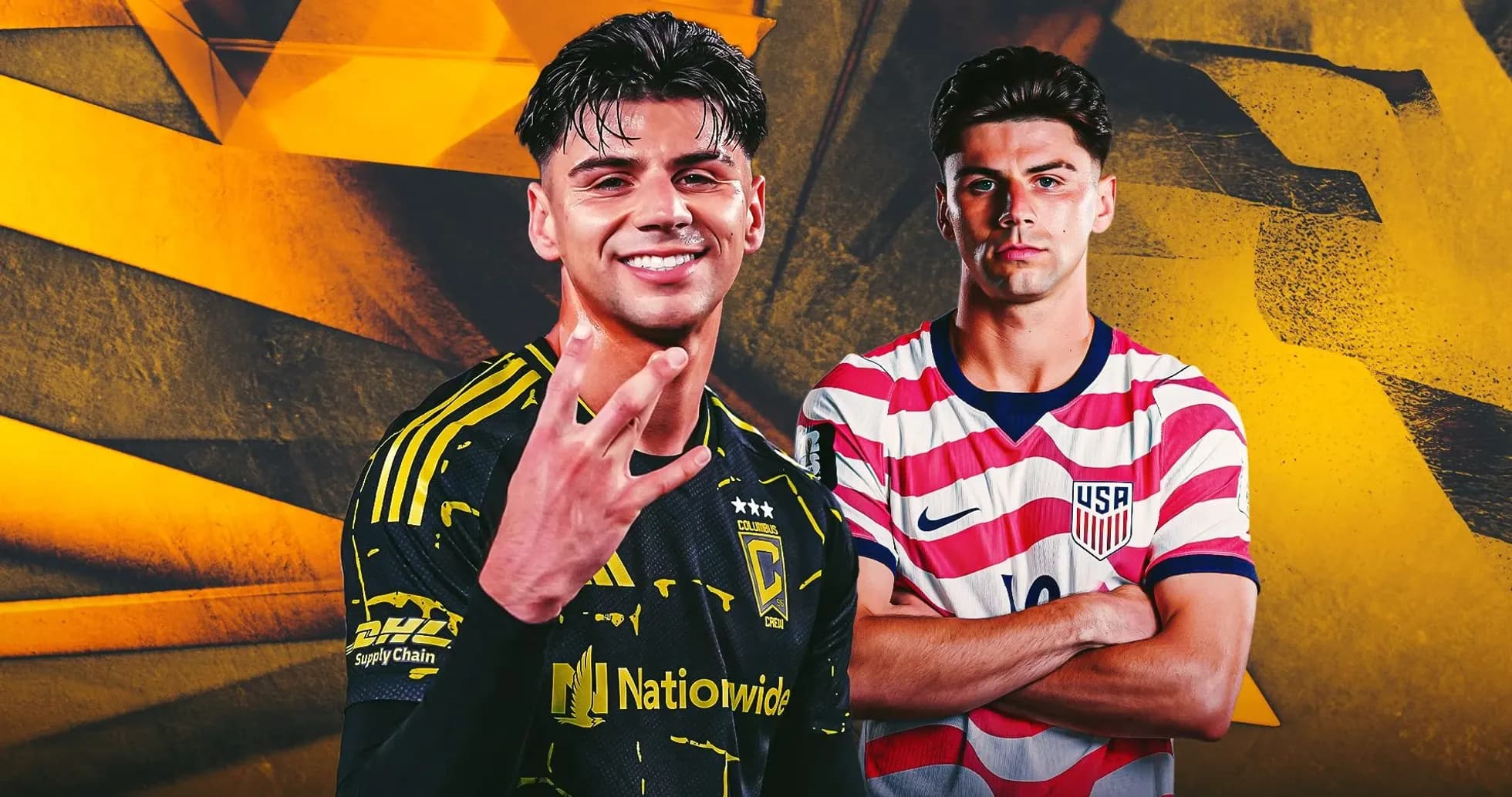 Jugadores de fútbol posando con camisetas de sus selecciones