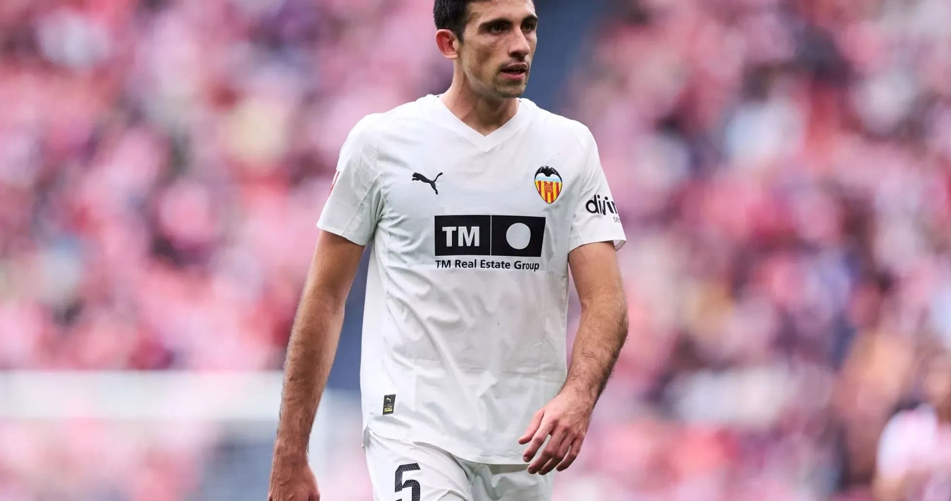 Jugador de Valencia durante el partido