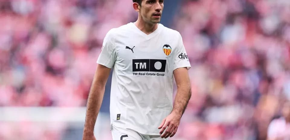 Jugador de Valencia durante el partido
